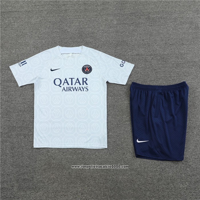 Tuta da Track Paris Saint-Germain Manica Corta 2022 2023 Grigio - Pantalon Corto